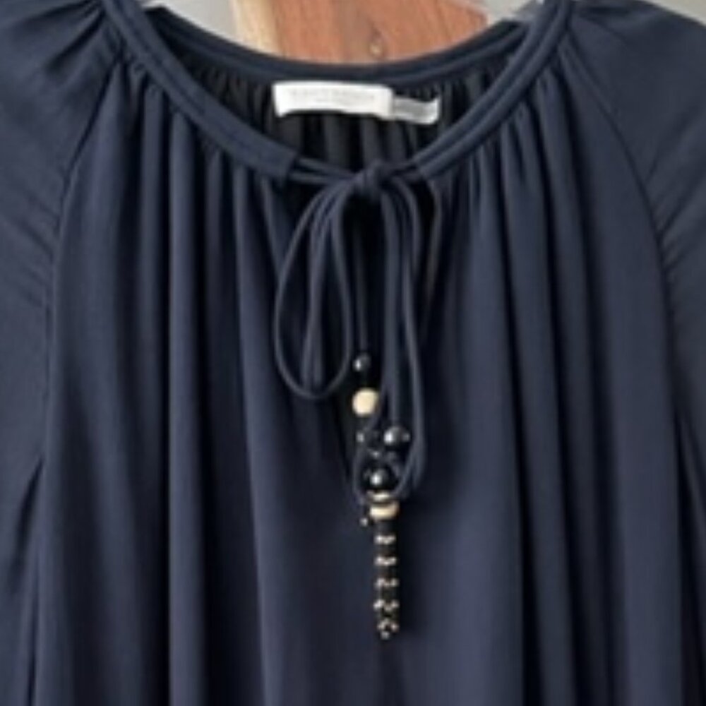 RAMY BROOK BLOUSON TOP EMBELLISHED TIE ENDS Sz. SP